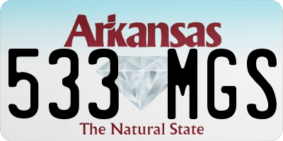 AR license plate 533MGS