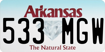 AR license plate 533MGW