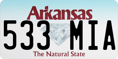 AR license plate 533MIA