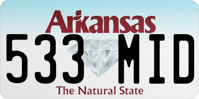 AR license plate 533MID