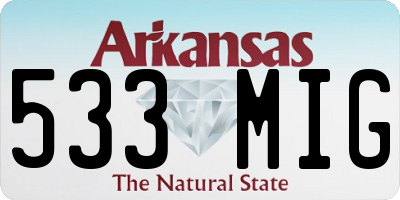 AR license plate 533MIG