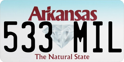 AR license plate 533MIL