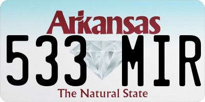 AR license plate 533MIR