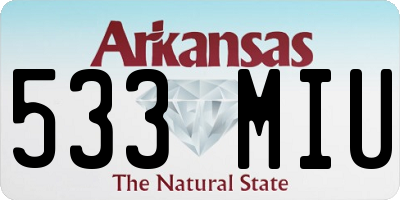 AR license plate 533MIU