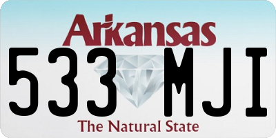 AR license plate 533MJI