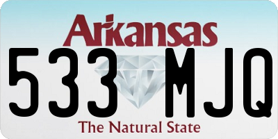 AR license plate 533MJQ