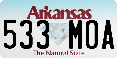 AR license plate 533MOA