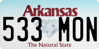AR license plate 533MON