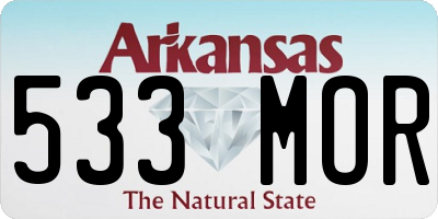 AR license plate 533MOR