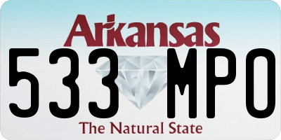 AR license plate 533MPO