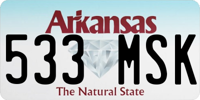 AR license plate 533MSK