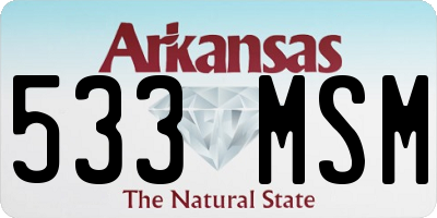 AR license plate 533MSM