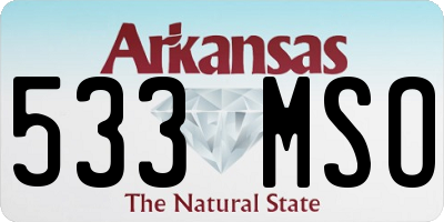 AR license plate 533MSO