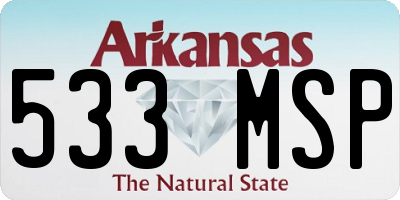AR license plate 533MSP