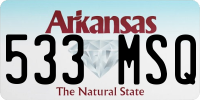 AR license plate 533MSQ