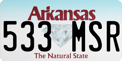 AR license plate 533MSR