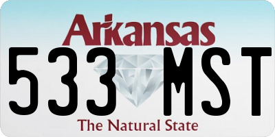 AR license plate 533MST
