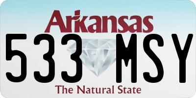 AR license plate 533MSY