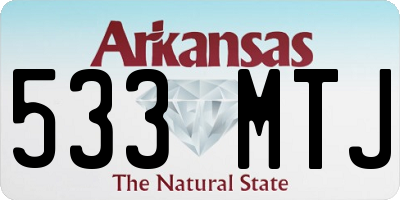 AR license plate 533MTJ