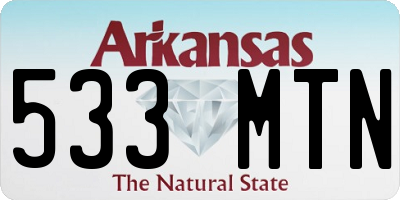 AR license plate 533MTN