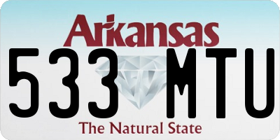 AR license plate 533MTU