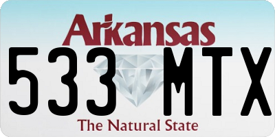 AR license plate 533MTX