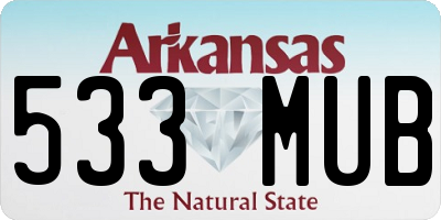 AR license plate 533MUB
