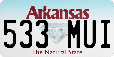 AR license plate 533MUI