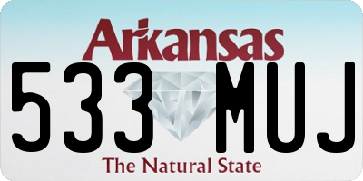 AR license plate 533MUJ