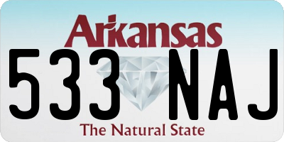 AR license plate 533NAJ