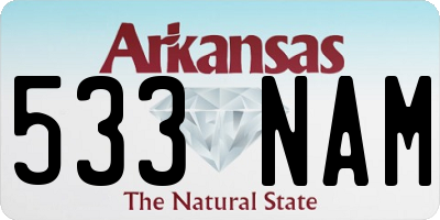 AR license plate 533NAM