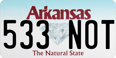 AR license plate 533NOT