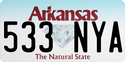 AR license plate 533NYA