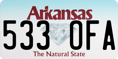AR license plate 533OFA