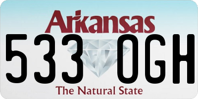 AR license plate 533OGH