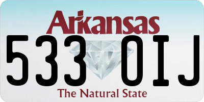 AR license plate 533OIJ
