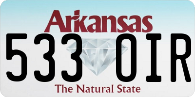 AR license plate 533OIR