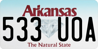 AR license plate 533UOA