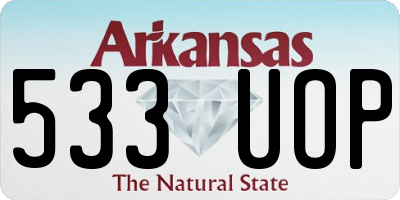 AR license plate 533UOP