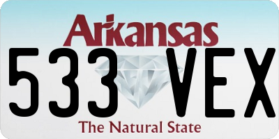AR license plate 533VEX
