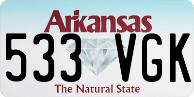 AR license plate 533VGK
