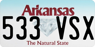 AR license plate 533VSX