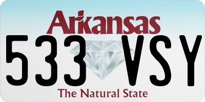 AR license plate 533VSY