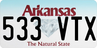 AR license plate 533VTX