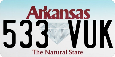 AR license plate 533VUK