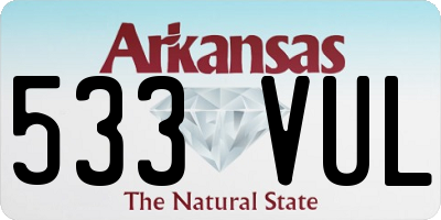 AR license plate 533VUL