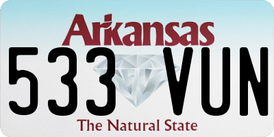 AR license plate 533VUN