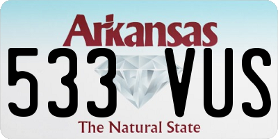 AR license plate 533VUS