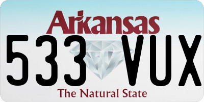 AR license plate 533VUX