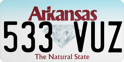 AR license plate 533VUZ